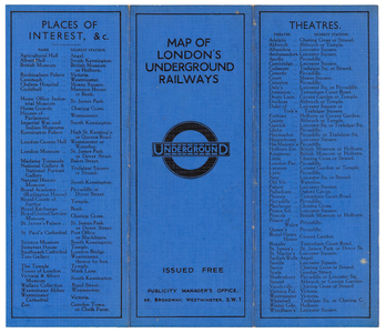 Front Cover of London Underground Pocket Map, c.1931