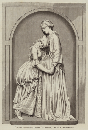 "Dinah consoling Hetty in Prison," by F J Williamson (engraving)
