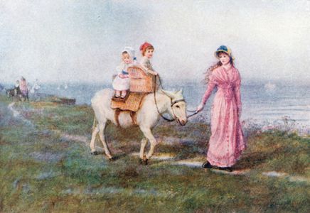 The Donkey Ride (colour litho)