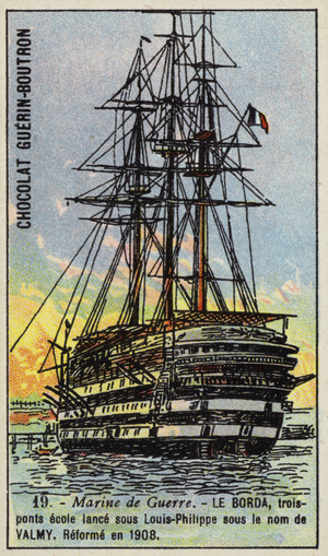 French naval school ship Borda (chromolitho)