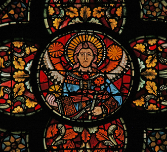 Window w201 depicting an angel (stained glass)