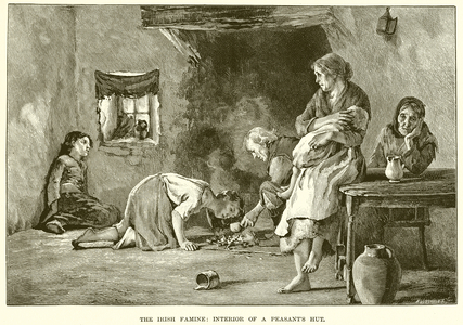 The Irish Family: Interior of a Peasant's Hut (engraving)