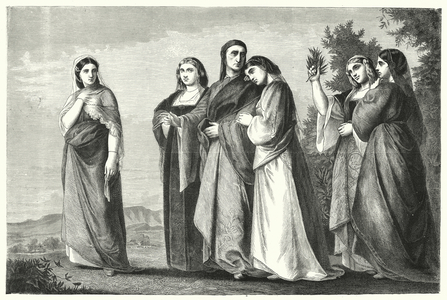 Le Dante Entoure des Femmes Nobles de Ravenne (engraving)