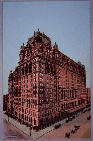 Waldorf Astoria Hotel at Fifth Avenue and West 34th Street (coloured photo)