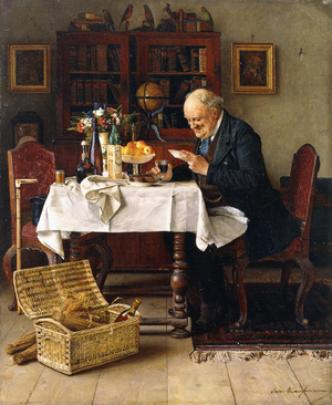 The Bachelor's Birthday,  (oil on panel)