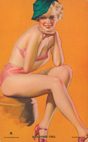 "A Clothes Call", Mutoscope Card, 1940-49 (colour litho)