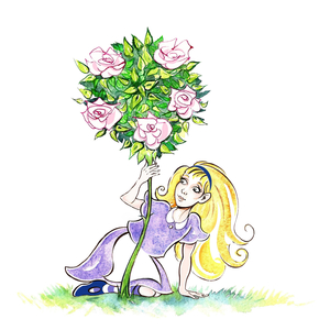 Alice beneath a rose bush - illustration to  Lewis Carroll 's 'Alice's Adventures in Wonderland' (1865), November 2005