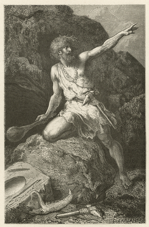 L'homme a l'epoque de la pierre polie (engraving)