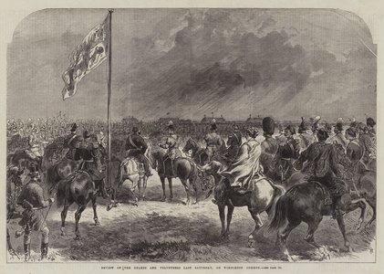 Review of the Guards and Volunteers Last Saturday, on Wimbledon Common (engraving)