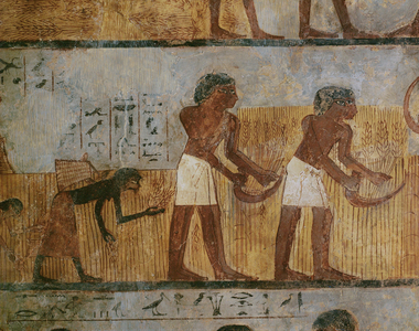 Farmhands harvesting (mural painting)