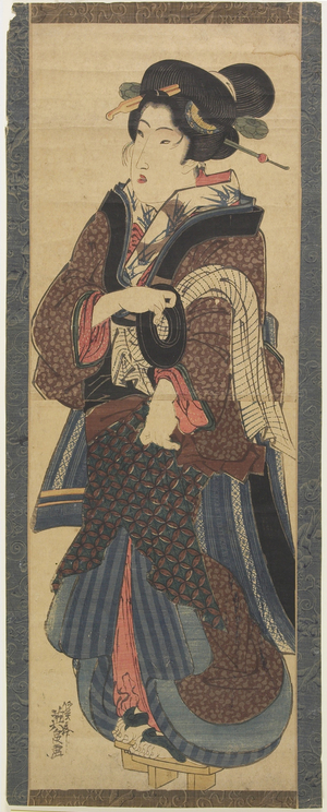 (Waitress Holding a Black Lacquer Stand), early 19th century