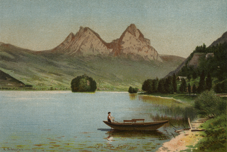 Lake Lucerne: The Lake Of Lowerz (colour litho)
