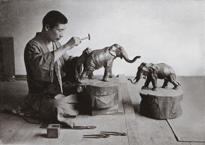 The Bronze Sculptor (b/w photo)