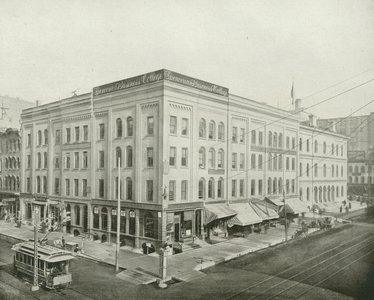 Wisconsin Street and Broadway, Milwaukee, Wisconsin (b/w photo)