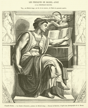 Chapelle Sixtine, La Sibylle d'Erythree (engraving)