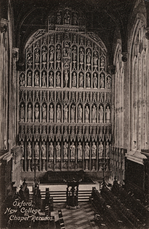 Oxford, New College Chapel, Reredos (b/w photo)