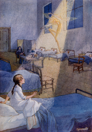 The Sand Fairy, from the picture by Louise Jacobs from the book 'Princess Marie-José's Children's Book', published 1916 (colour litho)