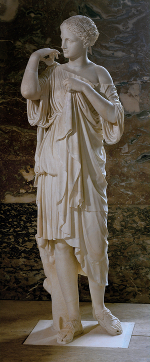 Artemis, so-called Diana of Gabies, probably an antique copy of the Artemis Brauronia by Praxiteles …