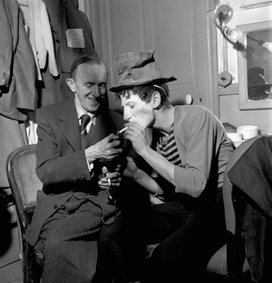 Marcel Marceau, the French mime who created thefigure of Bip, a tragic white clown …, 1951 (photo)