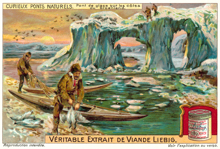 Ice bridge on the coast of Greenland (chromolitho)
