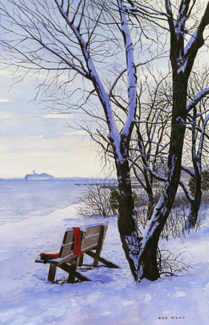 The Red Sweater 2, 2014 (w/c on paper)