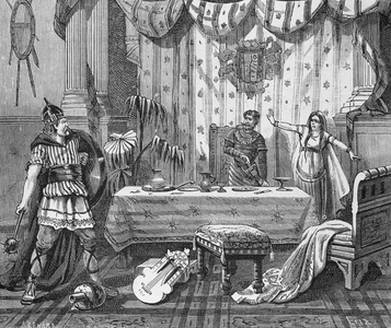 In 978 the king of the Francs Lothaire (941-986) (engraving)