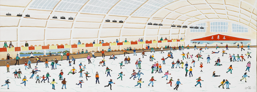 Skating at Richmond, 2009 (Gouache on paper)