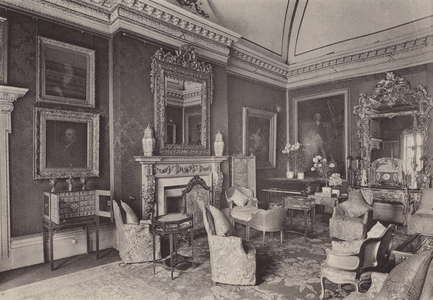 The Red Drawing-room, Crewe House (b/w photo)