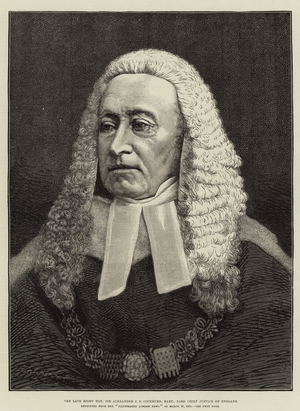 The Late Right Honourable Sir Alexander J E Cockburn, Baronet, Lord Chief Justice of England (engraving)