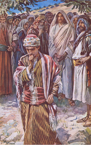 The rich young ruler, illustration from'Harold Copping Pictures: The Crown Series', c.1920's (colour litho)