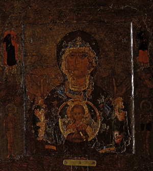 The Theotokos 'Of the Sign' First Half of 12th Century (tempera on wood)