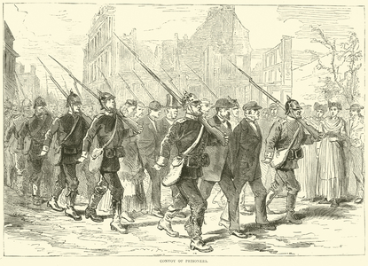 Convoy of prisoners, October 1870 (engraving)