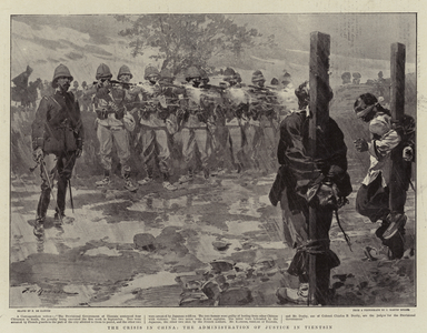 The Crisis in China, the Administration of Justice in Tientsin (litho)