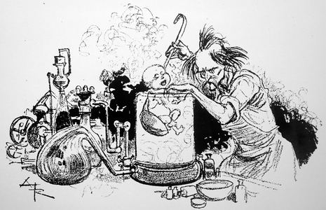 The creation of a test-tube baby, 1850