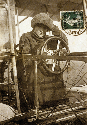 Madame de Laroche first woman to obtain the aviation pilot certificate, c.1910s (postcard)