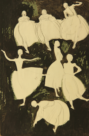 Ballerinas, 1971 (tempera on paper)