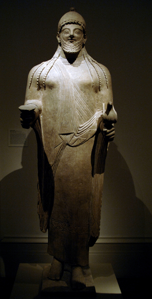 Phoenician art. Cyprus. Statue of a priest. Late sixth century BC.