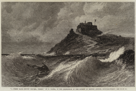 A Fresh Gale, Mount Orgueil, Jersey (engraving)