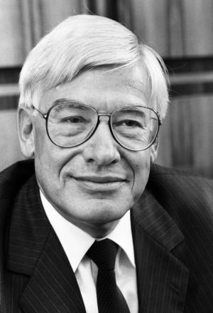 Press conference with Christian Schwarz-Schilling, 1989 (photo)