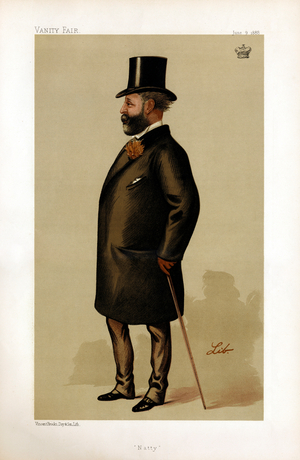 Lord Rothschild 'Natty'  in  Vanity Fair caricature by Lib -  Liberio Prosperi, 9 June, 1888