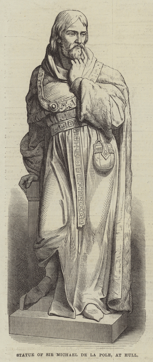 Statue of Sir Michael de la Pole, at Hull (engraving)