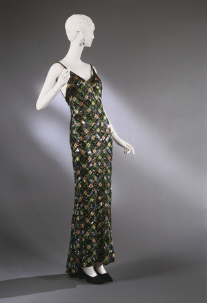 Woman's Evening Dress, 1957 (beads & sequins on cotton)