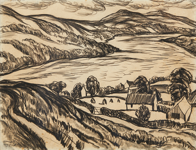 Loch Tay From Fearnam (charcoal)