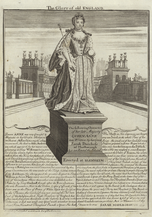 Statue of Anne, Queen of Great Britain (engraving)