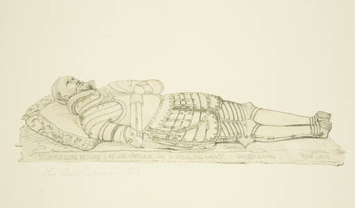 Effigy of Richard Lord Berkley in St Mark's (pencil & watercolour on paper)