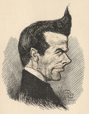 Caricature of French actor Felix Galipaux (1860-1931)