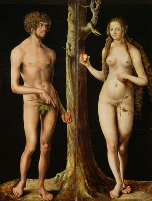 Adam and Eve, c.1508-10 (oil and tempera on lime) (see also 159264)