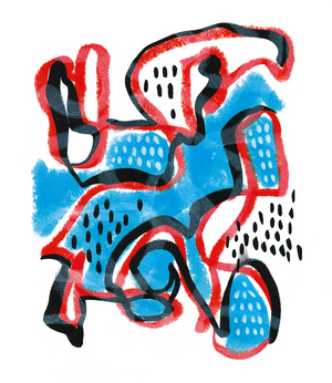 Imaginary landscapes 02, 2025 (Mixed media on paper)