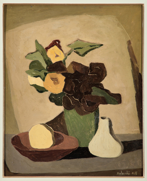 Still life with vase of flowers, 1949 (oil on plywood)