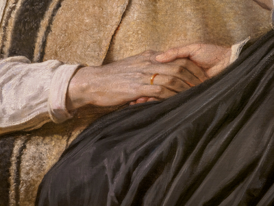 A Wounded Danish Soldier, detail, 1865 (oil on canvas)